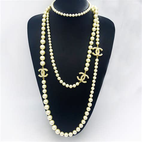 chanel pearl set|chanel necklace online store.